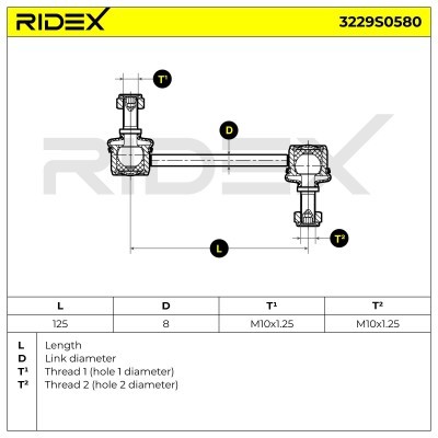 Stabilisator Stange RIDEX 3229S0580 3229S0580 - foto 6
