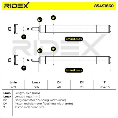 Stoßdämpfer RIDEX 854S1860 854S1860 - foto 5
