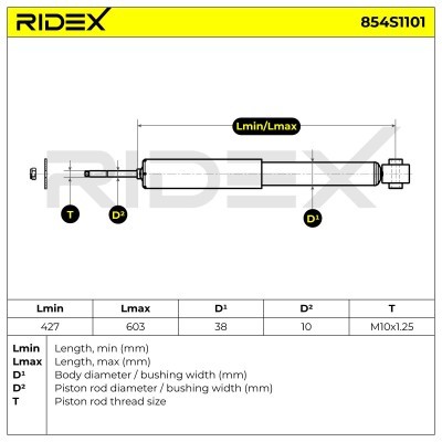 Stoßdämpfer RIDEX 854S1101 854S1101 - foto 7