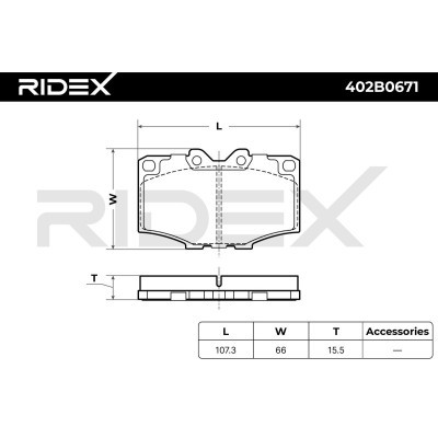 Bremsbeläge Satz RIDEX 402B0671 402B0671 - foto 7