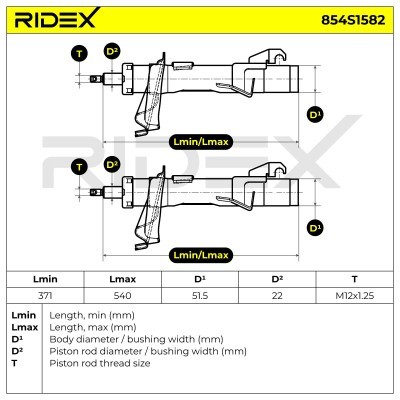 Stoßdämpfer RIDEX 854S1582 854S1582 - foto 4