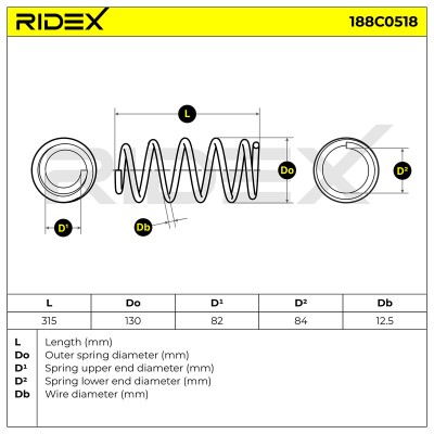 Fahrwerksfeder RIDEX 188C0518 188C0518 - foto 5