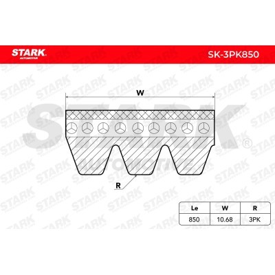 Keilrippenriemen Stark SK-3PK850 SK-3PK850 - foto 5