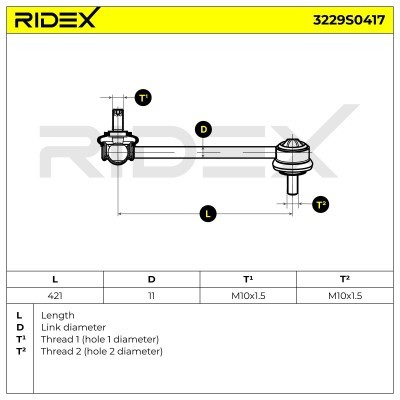 Stabilisator Stange RIDEX 3229S0417 3229S0417 - foto 5