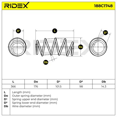 Fahrwerksfeder RIDEX 188C1748 188C1748 - foto 4