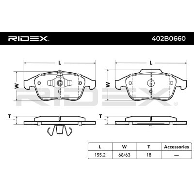 Bremsbeläge Satz RIDEX 402B0660 402B0660 - foto 3