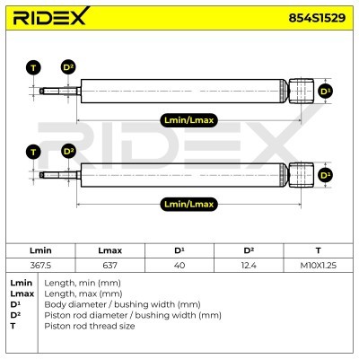 Stoßdämpfer RIDEX 854S1529 854S1529 - foto 5