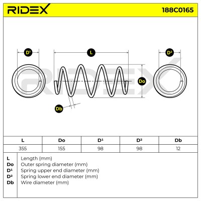 Fahrwerksfeder RIDEX 188C0165 188C0165 - foto 5