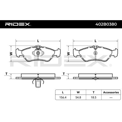 Bremsbeläge Satz RIDEX 402B0380 402B0380 - foto 7