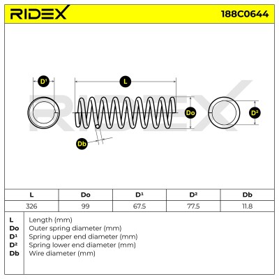Fahrwerksfeder RIDEX 188C0644 188C0644 - foto 6