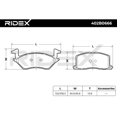 Bremsbeläge Satz RIDEX 402B0666 402B0666 - foto 4