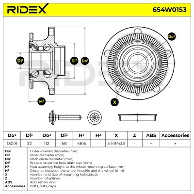 Radlager RIDEX 654W0153 654W0153 - foto 6