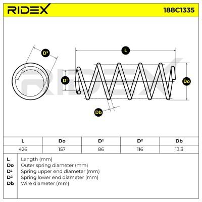 Fahrwerksfeder RIDEX 188C1335 188C1335 - foto 4