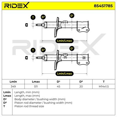 Stoßdämpfer RIDEX 854S1785 854S1785 - foto 4