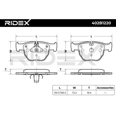 Bremsbeläge Satz RIDEX 402B1220 402B1220 - foto 7