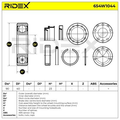 Radlager RIDEX 654W1044 654W1044 - foto 6