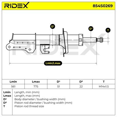 Stoßdämpfer RIDEX 854S0269 854S0269 - foto 6