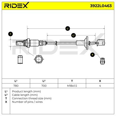 Lambdasonde RIDEX 3922L0463 3922L0463 - foto 6