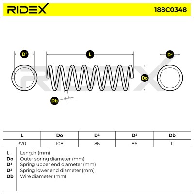 Fahrwerksfeder RIDEX 188C0348 188C0348 - foto 5