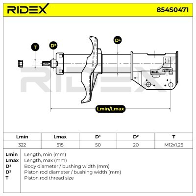 Stoßdämpfer RIDEX 854S0471 854S0471 - foto 6