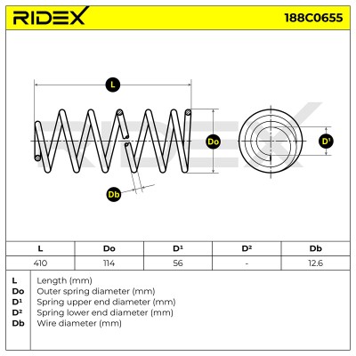 Fahrwerksfeder RIDEX 188C0655 188C0655 - foto 5