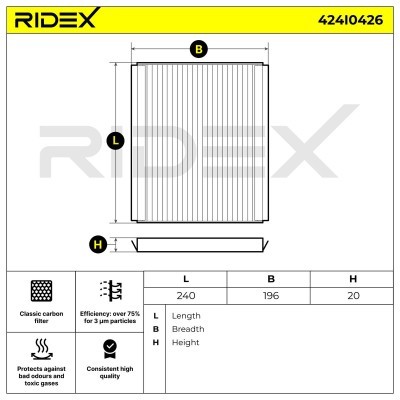 Filter, Innenraumluft RIDEX 424I0426 424I0426 - foto 6