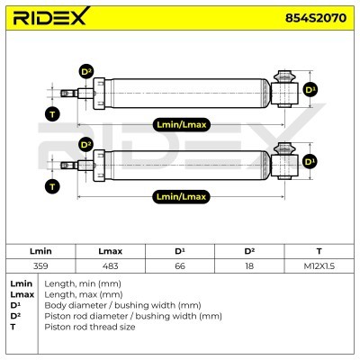 Stoßdämpfer RIDEX 854S2070 854S2070 - foto 3