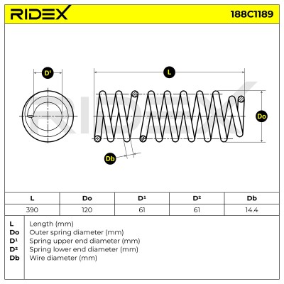 Fahrwerksfeder RIDEX 188C1189 188C1189 - foto 5