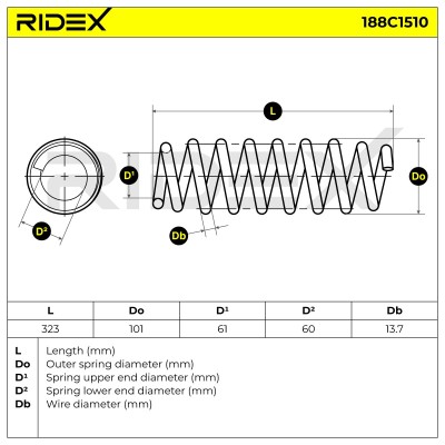 Fahrwerksfeder RIDEX 188C1510 188C1510 - foto 4
