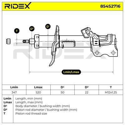 Stoßdämpfer RIDEX 854S2716 854S2716 - foto 8