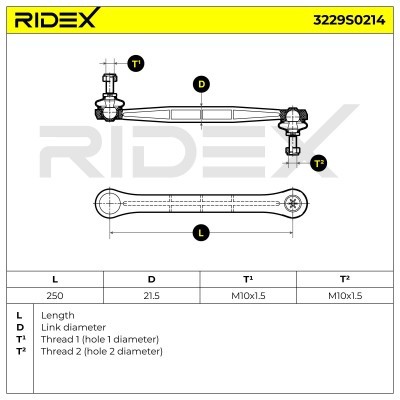 Stabilisator Stange RIDEX 3229S0214 3229S0214 - foto 3