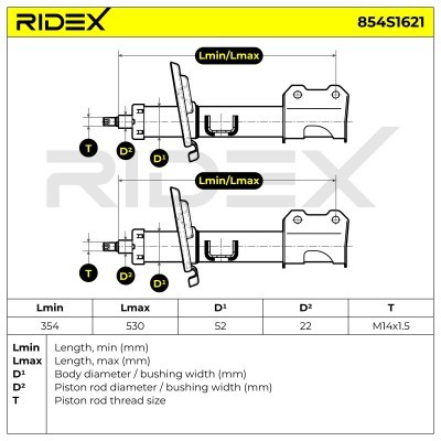Stoßdämpfer RIDEX 854S1621 854S1621 - foto 4