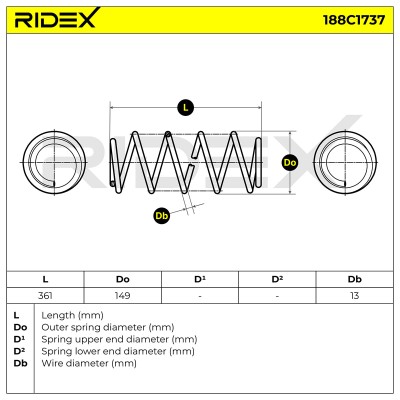 Fahrwerksfeder RIDEX 188C1737 188C1737 - foto 5