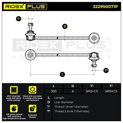 Stabilisator Stange RIDEX 3229S0071P 3229S0071P - foto 9