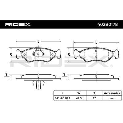 Bremsbeläge Satz RIDEX 402B0178 402B0178 - foto 3