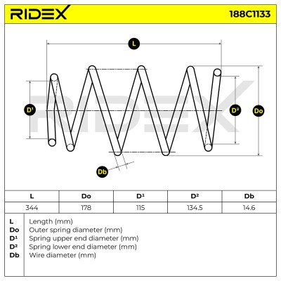Fahrwerksfeder RIDEX 188C1133 188C1133 - foto 4