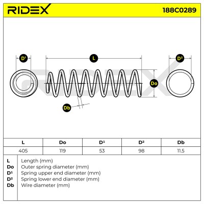 Fahrwerksfeder RIDEX 188C0289 188C0289 - foto 6