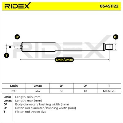 Stoßdämpfer RIDEX 854S1122 854S1122 - foto 8