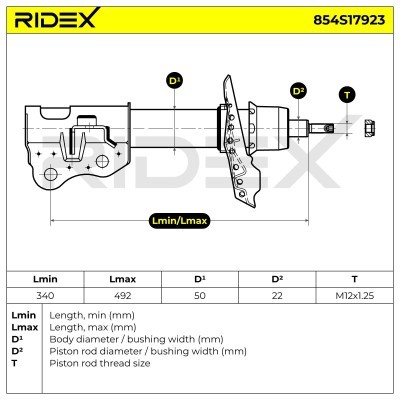 Stoßdämpfer RIDEX 854S17923 854S17923 - foto 6