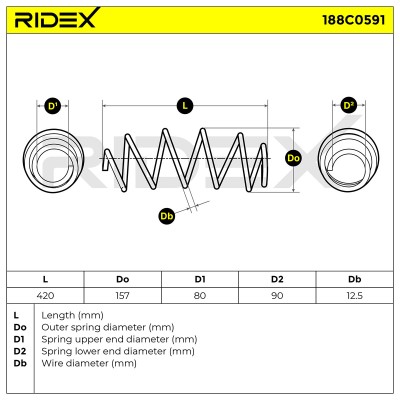 Fahrwerksfeder RIDEX 188C0591 188C0591 - foto 6