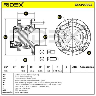 Radlager RIDEX 654W0922 654W0922 - foto 5
