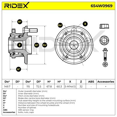 Radlager RIDEX 654W0969 654W0969 - foto 5
