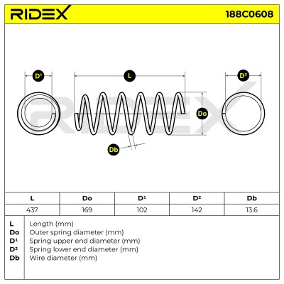 Fahrwerksfeder RIDEX 188C0608 188C0608 - foto 5