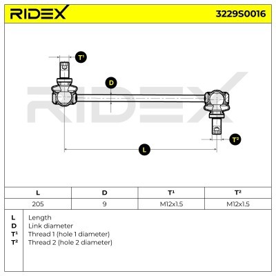 Stabilisator Stange RIDEX 3229S0016 3229S0016 - foto 3