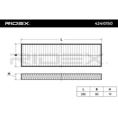 Filter, Innenraumluft RIDEX 424I0150 424I0150 - foto 3