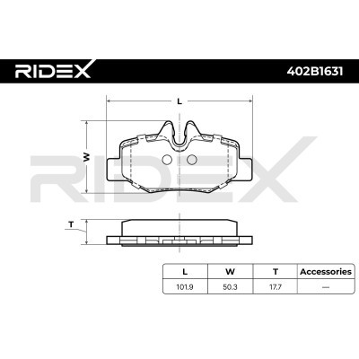 Bremsbeläge Satz RIDEX 402B1631 402B1631 - foto 5