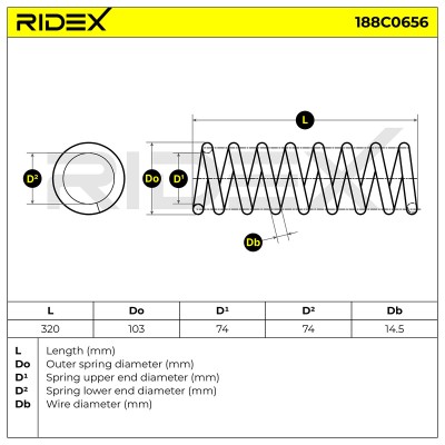 Fahrwerksfeder RIDEX 188C0656 188C0656 - foto 5