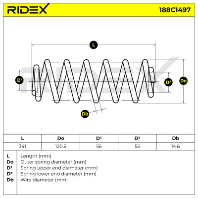Fahrwerksfeder RIDEX 188C1497 188C1497 - foto 5