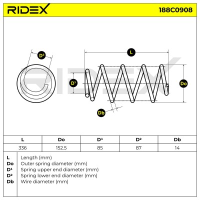 Fahrwerksfeder RIDEX 188C0908 188C0908 - foto 5