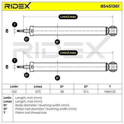 Stoßdämpfer RIDEX 854S1361 854S1361 - foto 4